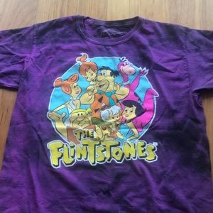 Purple tie dye Flintstones shirt
